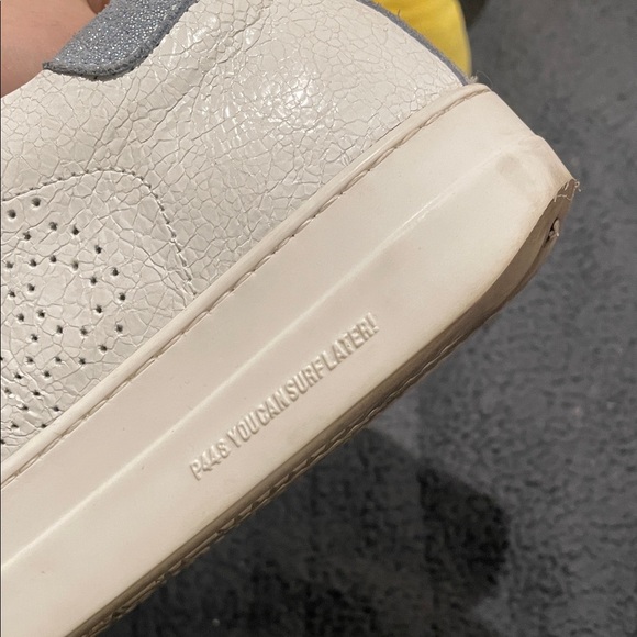 P448 Cream and Gray Casual Sneakers Platforms 42 - Picture 10 of 11